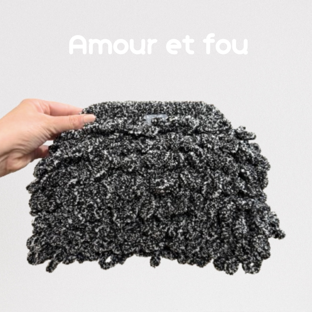 Amour et fou - Puffy τσάντα ασπρόμαυρη