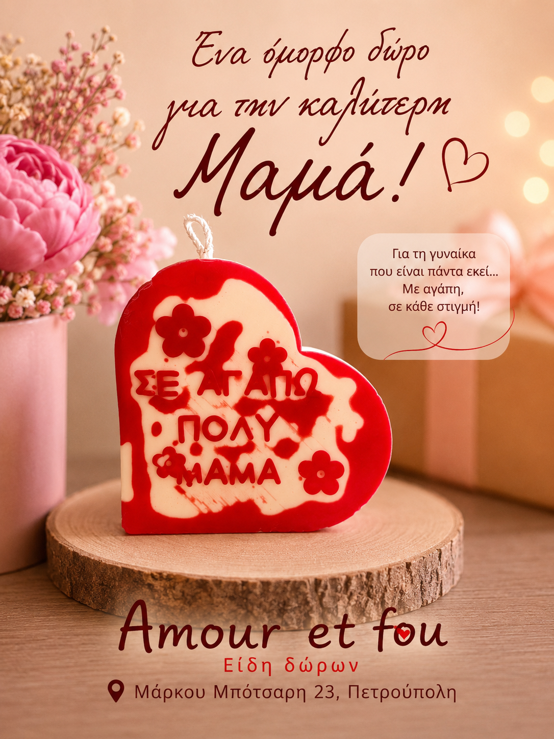 Σε αγαπώ πολύ μαμά κερί