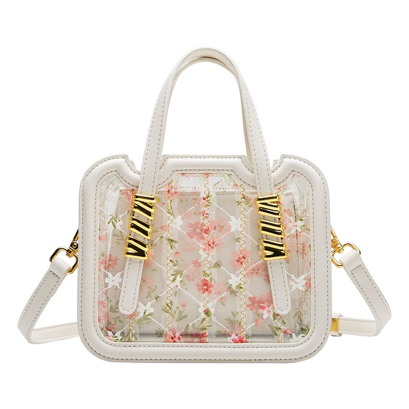 Jacoponnus® Γυναικεία Τσάντα / ώμου χειρός (Beige with pink Lace Floral)