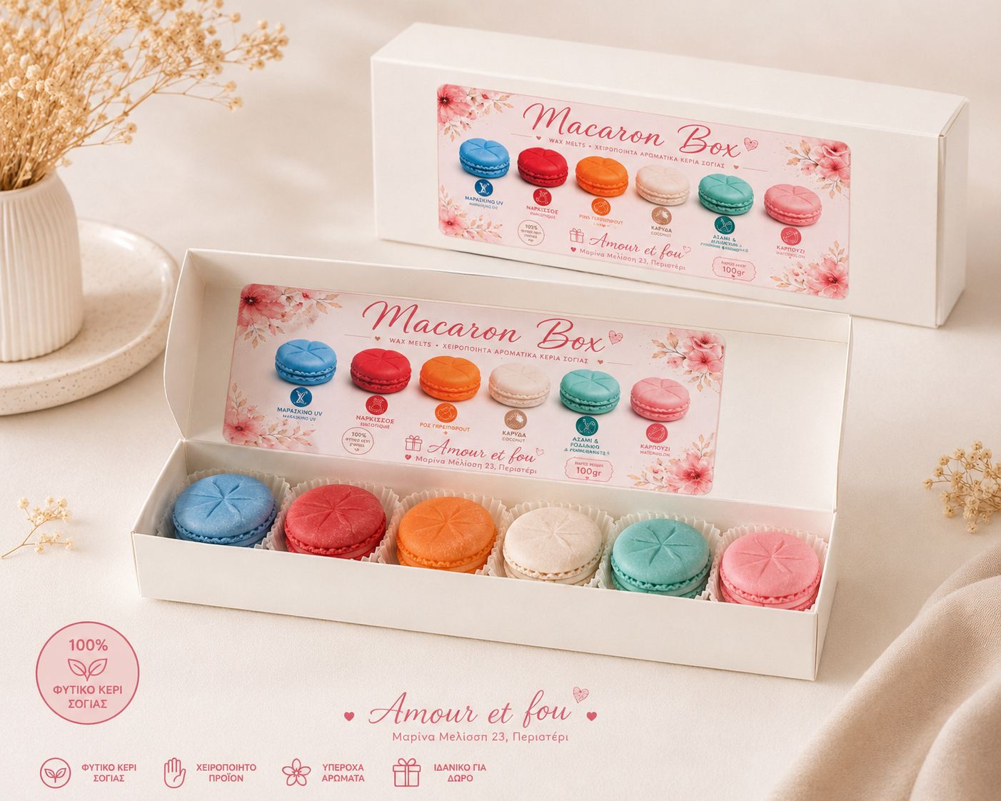 Macaron box wax melts