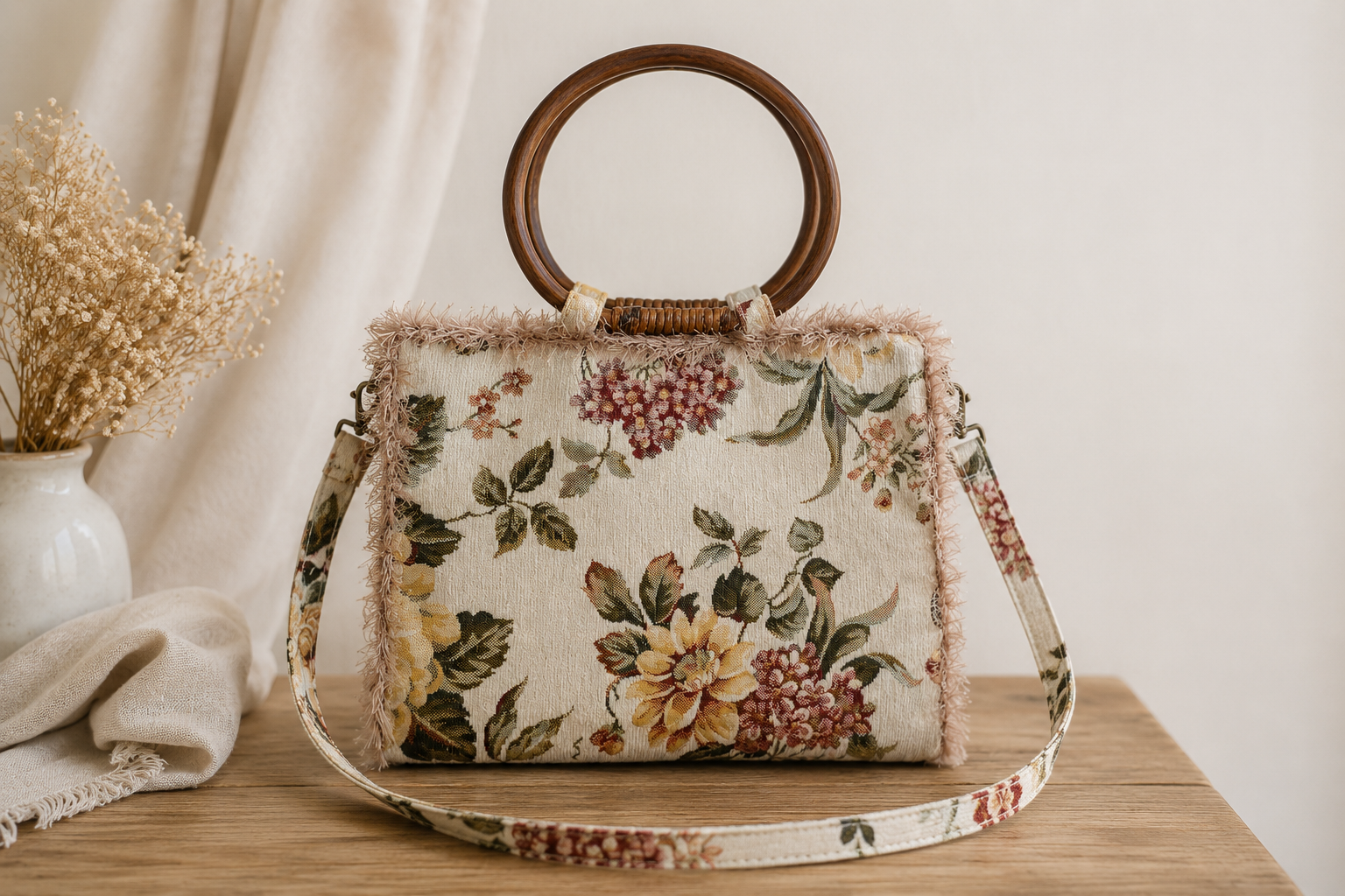 Χειροποίητη τσάντα Vintage Blossom Tote